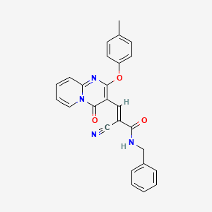 (2E)-N-benzyl-2-cyano-3-[2-(4-methylphenoxy)-4-oxo-4H-pyrido[1,2-a]pyrimidin-3-yl]prop-2-enamide