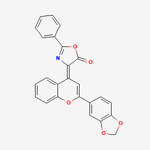 molecular formula C25H15NO5 B11572443 (4Z)-4-[2-(1,3-benzodioxol-5-yl)-4H-chromen-4-ylidene]-2-phenyl-1,3-oxazol-5(4H)-one 