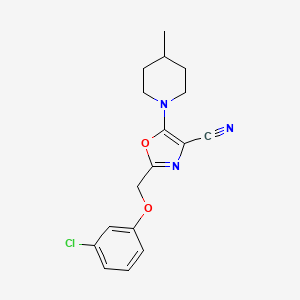 2-[(3-Chlorophenoxy)methyl]-5-(4-methylpiperidin-1-yl)-1,3-oxazole-4-carbonitrile