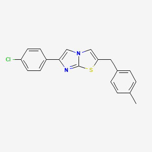 molecular formula C19H15ClN2S B11572479 6-(4-Chlorophenyl)-2-(4-methylbenzyl)imidazo[2,1-b][1,3]thiazole 