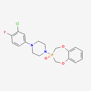 molecular formula C18H19ClFN2O3P B11572499 1-(3-chloro-4-fluorophenyl)-4-(3-oxido-3,4-dihydro-2H-1,5,3-benzodioxaphosphepin-3-yl)piperazine 