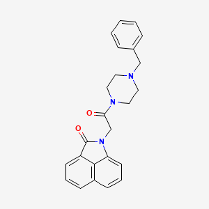 molecular formula C24H23N3O2 B11572504 1-[2-(4-benzylpiperazin-1-yl)-2-oxoethyl]benzo[cd]indol-2(1H)-one 