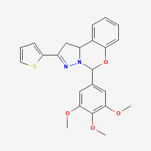 2-(Thiophen-2-yl)-5-(3,4,5-trimethoxyphenyl)-1,10b-dihydropyrazolo[1,5-c][1,3]benzoxazine