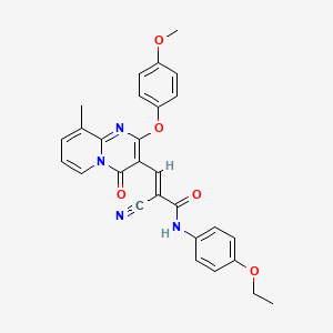 (2E)-2-cyano-N-(4-ethoxyphenyl)-3-[2-(4-methoxyphenoxy)-9-methyl-4-oxo-4H-pyrido[1,2-a]pyrimidin-3-yl]prop-2-enamide