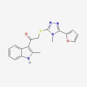 2-{[5-(furan-2-yl)-4-methyl-4H-1,2,4-triazol-3-yl]sulfanyl}-1-(2-methyl-1H-indol-3-yl)ethanone