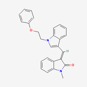 molecular formula C26H22N2O2 B11572529 (3E)-1-methyl-3-{[1-(2-phenoxyethyl)-1H-indol-3-yl]methylidene}-1,3-dihydro-2H-indol-2-one 