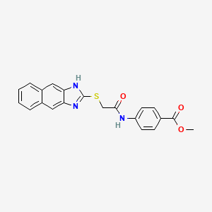 molecular formula C21H17N3O3S B11572561 methyl 4-{[(1H-naphtho[2,3-d]imidazol-2-ylsulfanyl)acetyl]amino}benzoate 