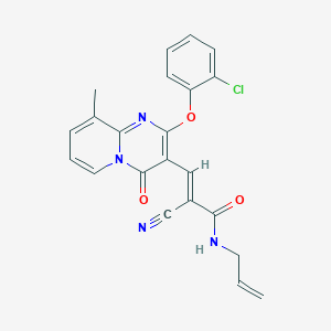 (2E)-3-[2-(2-chlorophenoxy)-9-methyl-4-oxo-4H-pyrido[1,2-a]pyrimidin-3-yl]-2-cyano-N-(prop-2-en-1-yl)prop-2-enamide