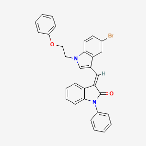 molecular formula C31H23BrN2O2 B11572631 (3E)-3-{[5-bromo-1-(2-phenoxyethyl)-1H-indol-3-yl]methylidene}-1-phenyl-1,3-dihydro-2H-indol-2-one 