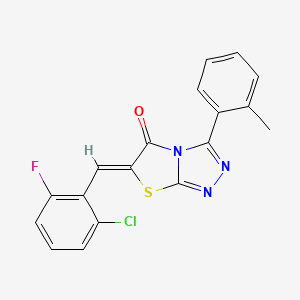 molecular formula C18H11ClFN3OS B11572645 (6Z)-6-(2-chloro-6-fluorobenzylidene)-3-(2-methylphenyl)[1,3]thiazolo[2,3-c][1,2,4]triazol-5(6H)-one 