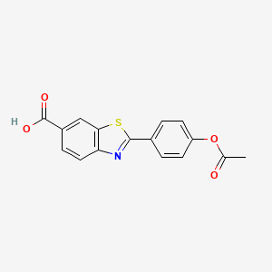 molecular formula C16H11NO4S B11572652 2-(4-Acetoxyphenyl)benzo[d]thiazole-6-carboxylic acid 