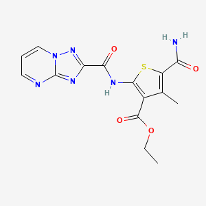 Ethyl 5-carbamoyl-4-methyl-2-[([1,2,4]triazolo[1,5-a]pyrimidin-2-ylcarbonyl)amino]thiophene-3-carboxylate