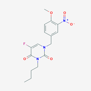 3-Butyl-5-fluoro-1-[(4-methoxy-3-nitrophenyl)methyl]pyrimidine-2,4-dione