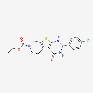 ethyl 5-(4-chlorophenyl)-3-oxo-8-thia-4,6,11-triazatricyclo[7.4.0.02,7]trideca-1(9),2(7)-diene-11-carboxylate