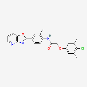 2-(4-chloro-3,5-dimethylphenoxy)-N-[2-methyl-4-([1,3]oxazolo[4,5-b]pyridin-2-yl)phenyl]acetamide