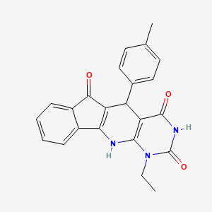 molecular formula C23H19N3O3 B11572705 7-ethyl-2-(4-methylphenyl)-5,7,9-triazatetracyclo[8.7.0.03,8.011,16]heptadeca-1(10),3(8),11,13,15-pentaene-4,6,17-trione 