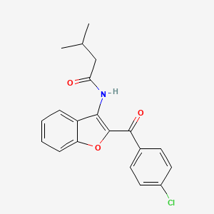 molecular formula C20H18ClNO3 B11572734 N-[2-(4-chlorobenzoyl)-1-benzofuran-3-yl]-3-methylbutanamide 