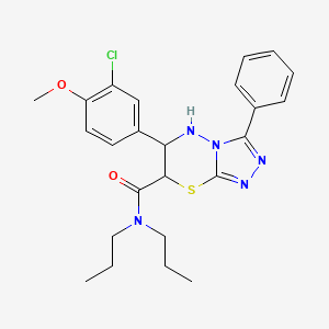 6-(3-chloro-4-methoxyphenyl)-3-phenyl-N,N-dipropyl-6,7-dihydro-5H-[1,2,4]triazolo[3,4-b][1,3,4]thiadiazine-7-carboxamide