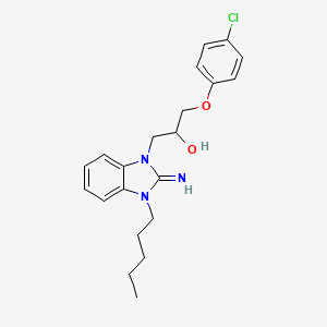 molecular formula C21H26ClN3O2 B11572759 1-(4-chlorophenoxy)-3-(2-imino-3-pentyl-2,3-dihydro-1H-benzimidazol-1-yl)propan-2-ol 