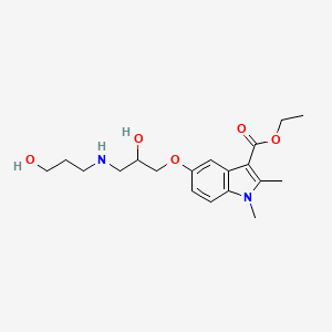 ethyl 5-{2-hydroxy-3-[(3-hydroxypropyl)amino]propoxy}-1,2-dimethyl-1H-indole-3-carboxylate