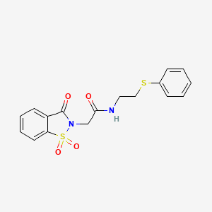 N-(2-phenylsulfanylethyl)-2-(1,1,3-trioxo-1,2-benzothiazol-2-yl)acetamide