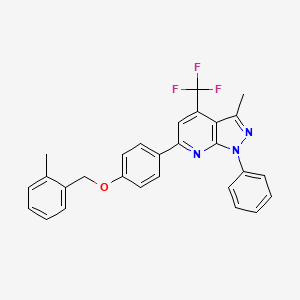 3-methyl-6-{4-[(2-methylbenzyl)oxy]phenyl}-1-phenyl-4-(trifluoromethyl)-1H-pyrazolo[3,4-b]pyridine