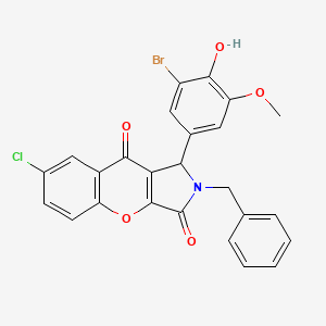 molecular formula C25H17BrClNO5 B11572793 2-Benzyl-1-(3-bromo-4-hydroxy-5-methoxyphenyl)-7-chloro-1,2-dihydrochromeno[2,3-c]pyrrole-3,9-dione 