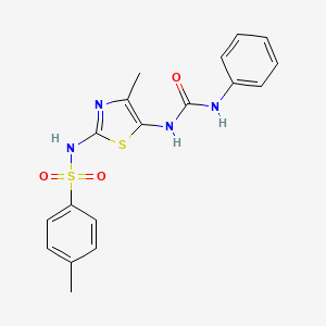 4-methyl-N-{4-methyl-5-[(phenylcarbamoyl)amino]-1,3-thiazol-2-yl}benzenesulfonamide