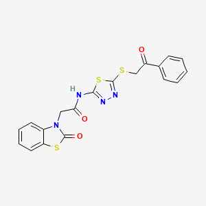 2-(2-oxo-1,3-benzothiazol-3(2H)-yl)-N-{5-[(2-oxo-2-phenylethyl)sulfanyl]-1,3,4-thiadiazol-2-yl}acetamide