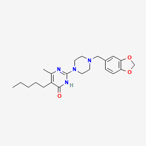 2-[4-(1,3-benzodioxol-5-ylmethyl)piperazin-1-yl]-6-methyl-5-pentylpyrimidin-4(3H)-one