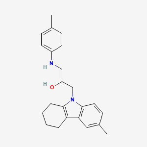 molecular formula C23H28N2O B11572826 1-[(4-methylphenyl)amino]-3-(6-methyl-1,2,3,4-tetrahydro-9H-carbazol-9-yl)propan-2-ol 