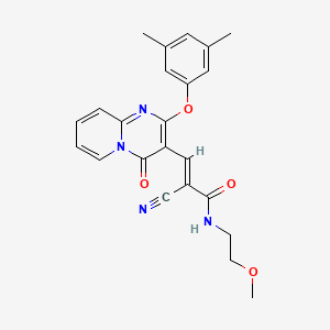 molecular formula C23H22N4O4 B11572841 (2E)-2-cyano-3-[2-(3,5-dimethylphenoxy)-4-oxo-4H-pyrido[1,2-a]pyrimidin-3-yl]-N-(2-methoxyethyl)prop-2-enamide 