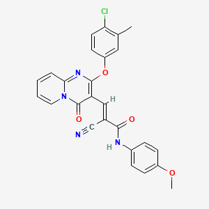 (2E)-3-[2-(4-chloro-3-methylphenoxy)-4-oxo-4H-pyrido[1,2-a]pyrimidin-3-yl]-2-cyano-N-(4-methoxyphenyl)prop-2-enamide