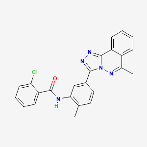 molecular formula C24H18ClN5O B11572869 2-chloro-N-[2-methyl-5-(6-methyl[1,2,4]triazolo[3,4-a]phthalazin-3-yl)phenyl]benzamide 