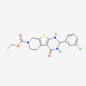 ethyl 5-(3-chlorophenyl)-3-oxo-8-thia-4,6,11-triazatricyclo[7.4.0.02,7]trideca-1(9),2(7)-diene-11-carboxylate