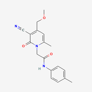 2-[3-cyano-4-(methoxymethyl)-6-methyl-2-oxopyridin-1(2H)-yl]-N-(4-methylphenyl)acetamide