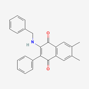 molecular formula C25H21NO2 B11572964 2-(Benzylamino)-6,7-dimethyl-3-phenylnaphthalene-1,4-dione 