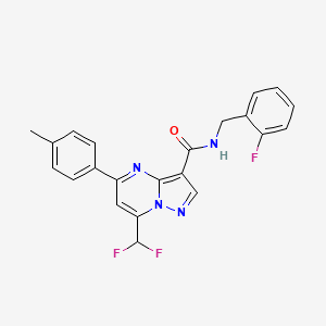 7-(difluoromethyl)-N-[(2-fluorophenyl)methyl]-5-(4-methylphenyl)pyrazolo[1,5-a]pyrimidine-3-carboxamide