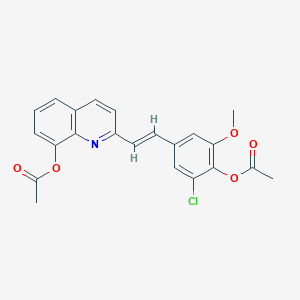 molecular formula C22H18ClNO5 B11572996 2-{(E)-2-[4-(acetyloxy)-3-chloro-5-methoxyphenyl]ethenyl}quinolin-8-yl acetate 