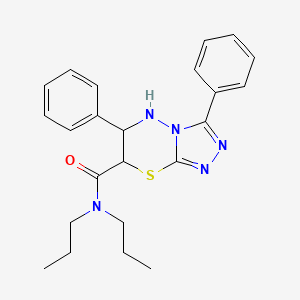 3,6-diphenyl-N,N-dipropyl-6,7-dihydro-5H-[1,2,4]triazolo[3,4-b][1,3,4]thiadiazine-7-carboxamide