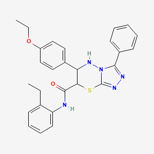 molecular formula C27H27N5O2S B11573017 6-(4-ethoxyphenyl)-N-(2-ethylphenyl)-3-phenyl-6,7-dihydro-5H-[1,2,4]triazolo[3,4-b][1,3,4]thiadiazine-7-carboxamide 