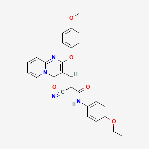 (2E)-2-cyano-N-(4-ethoxyphenyl)-3-[2-(4-methoxyphenoxy)-4-oxo-4H-pyrido[1,2-a]pyrimidin-3-yl]prop-2-enamide