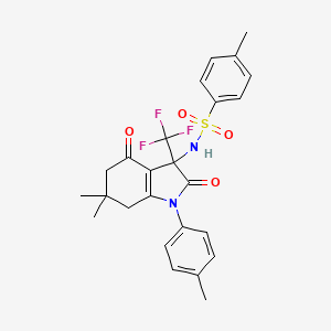 N-[6,6-dimethyl-1-(4-methylphenyl)-2,4-dioxo-3-(trifluoromethyl)-2,3,4,5,6,7-hexahydro-1H-indol-3-yl]-4-methylbenzenesulfonamide