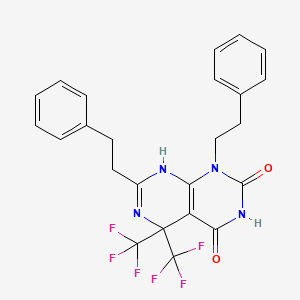 4-hydroxy-1,7-bis(2-phenylethyl)-5,5-bis(trifluoromethyl)-5,8-dihydropyrimido[4,5-d]pyrimidin-2(1H)-one