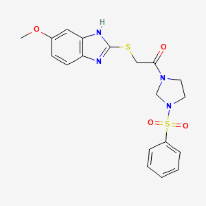 2-[(5-methoxy-1H-benzimidazol-2-yl)sulfanyl]-1-[3-(phenylsulfonyl)imidazolidin-1-yl]ethanone