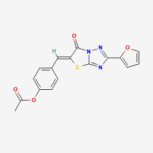 4-{(Z)-[2-(furan-2-yl)-6-oxo[1,3]thiazolo[3,2-b][1,2,4]triazol-5(6H)-ylidene]methyl}phenyl acetate