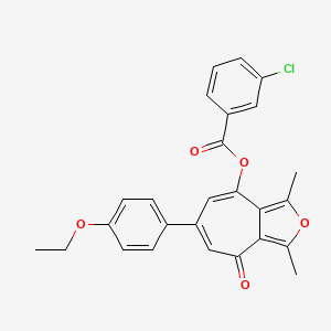 6-(4-ethoxyphenyl)-1,3-dimethyl-4-oxo-4H-cyclohepta[c]furan-8-yl 3-chlorobenzoate