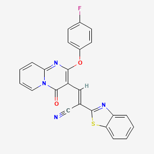 (2E)-2-(1,3-benzothiazol-2-yl)-3-[2-(4-fluorophenoxy)-4-oxo-4H-pyrido[1,2-a]pyrimidin-3-yl]prop-2-enenitrile