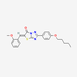 molecular formula C23H23N3O3S B11573149 (5Z)-5-(2-methoxybenzylidene)-2-[4-(pentyloxy)phenyl][1,3]thiazolo[3,2-b][1,2,4]triazol-6(5H)-one 