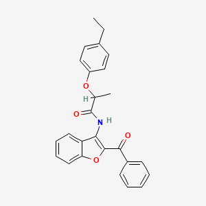 molecular formula C26H23NO4 B11573170 N-(2-benzoyl-1-benzofuran-3-yl)-2-(4-ethylphenoxy)propanamide 